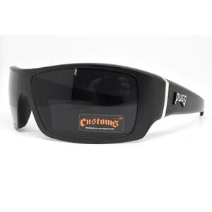 Pugs Customs Style 914 Black Matte Wrap Sunglasses - NEW CONDITION